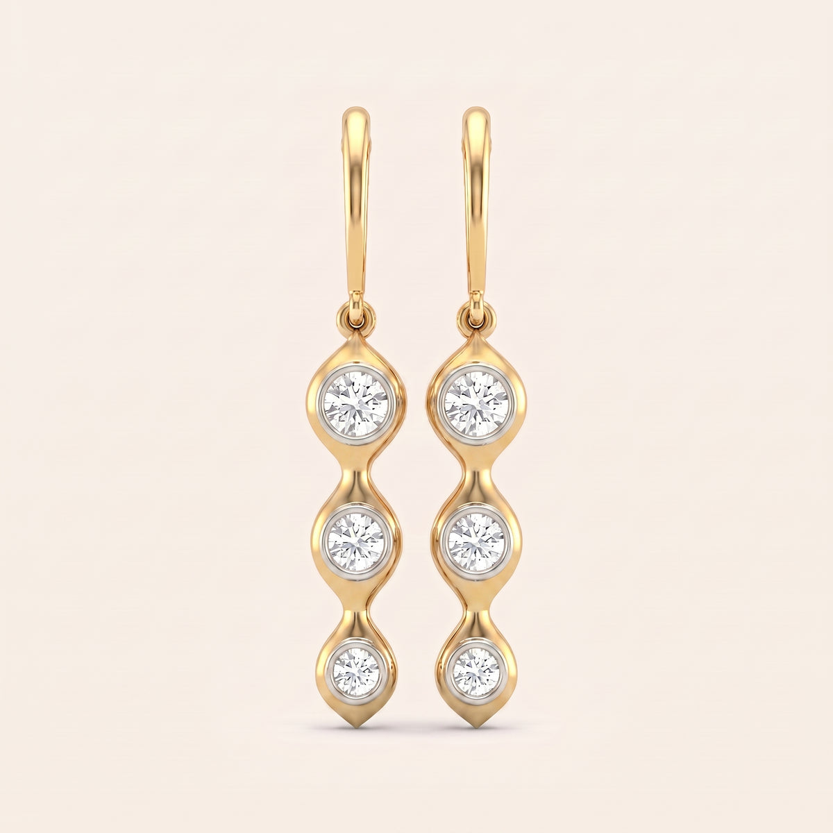 Droplet lab-grown diamond earrings