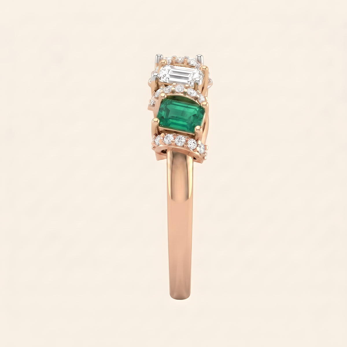 Mosaic lab-grown diamond ring, view 8