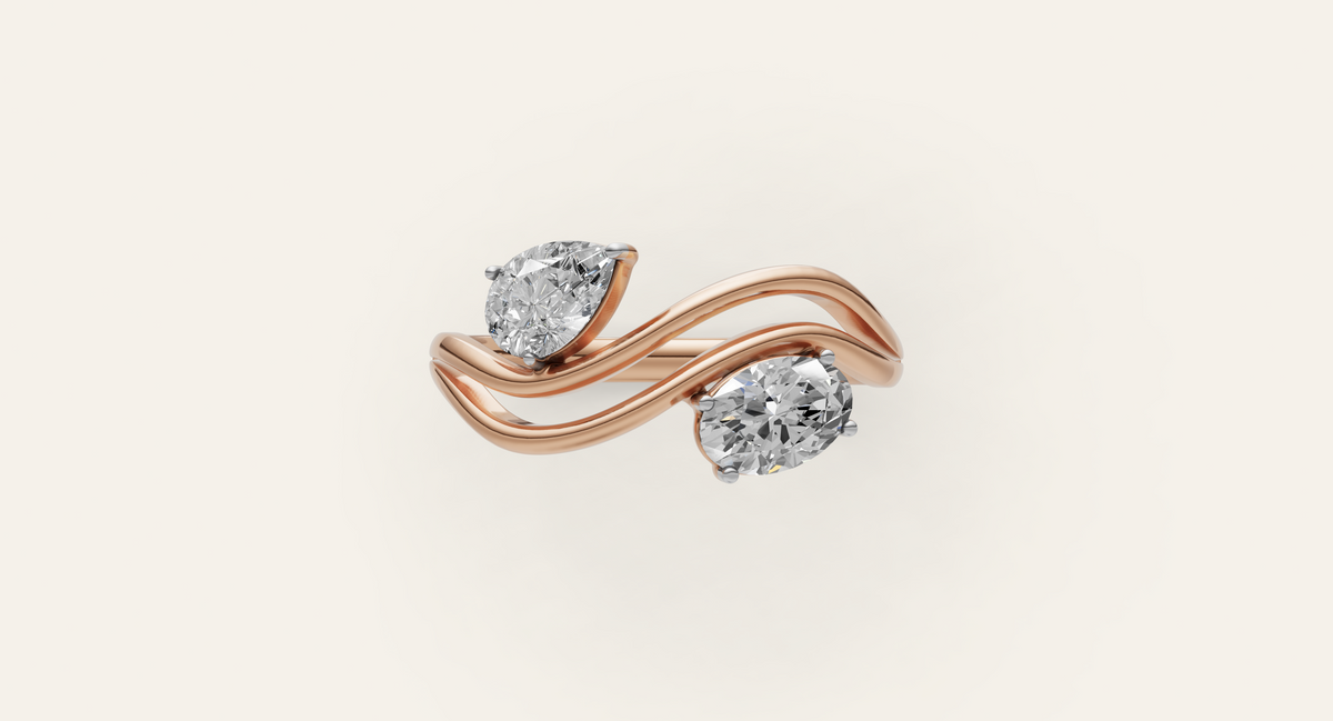 Sirena lab-grown diamond ring, view 2