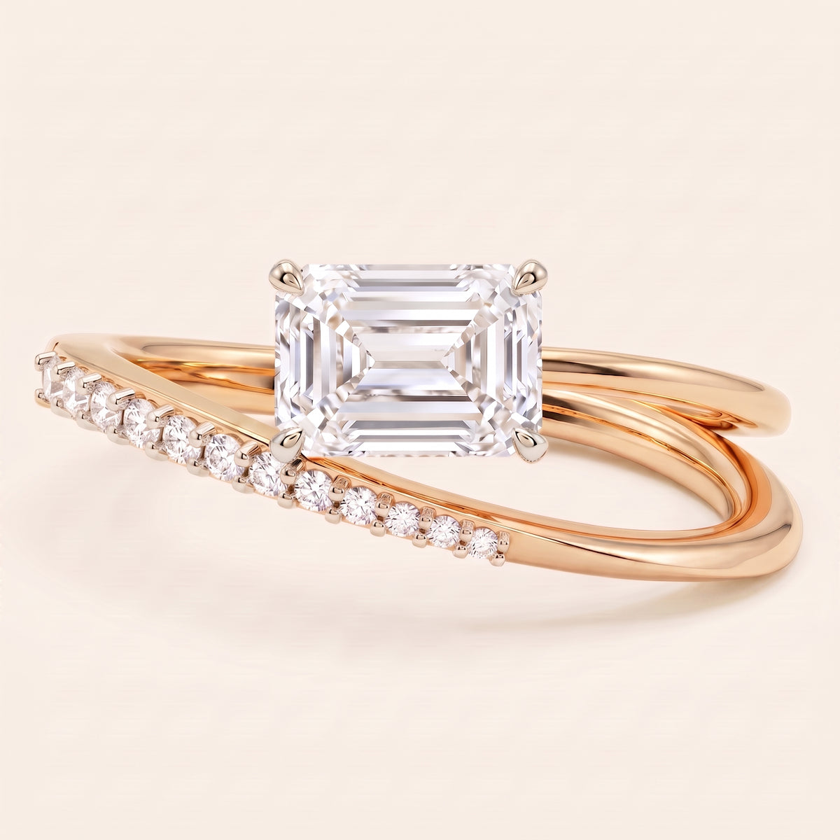 Twain lab-grown diamond ring, view 8