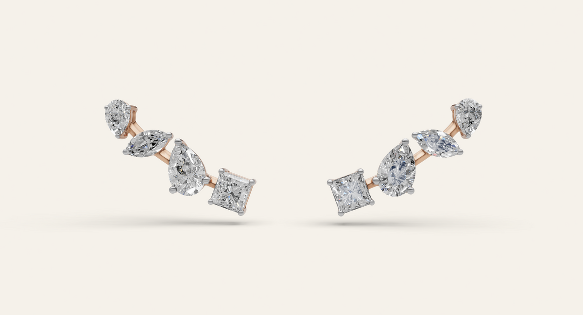 Melody lab-grown diamond earrings, view 7
