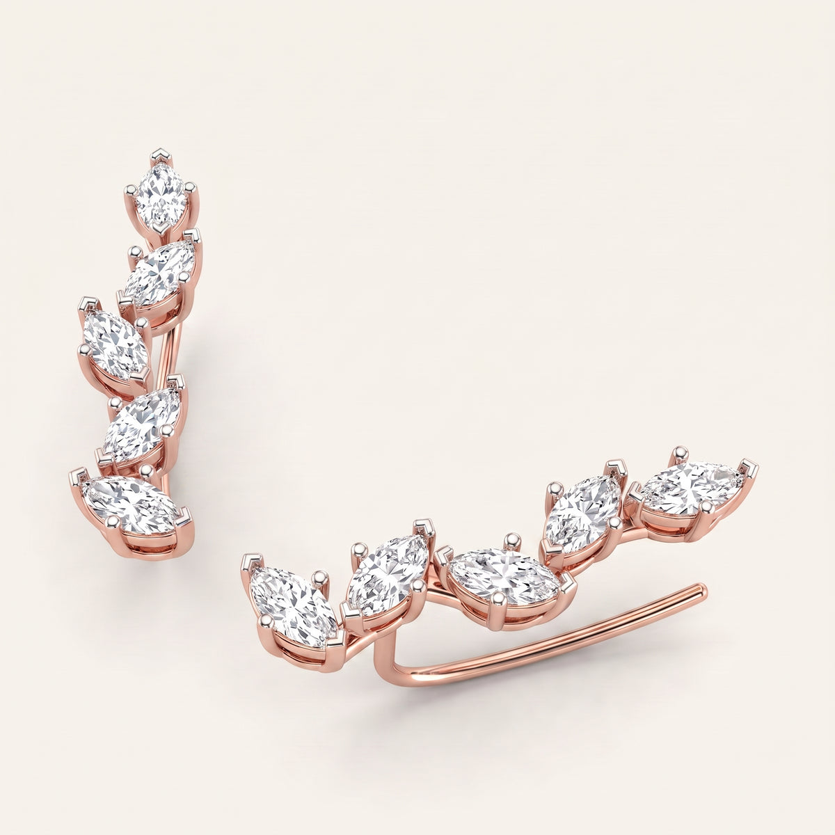 Posy lab-grown diamond earrings, view 2