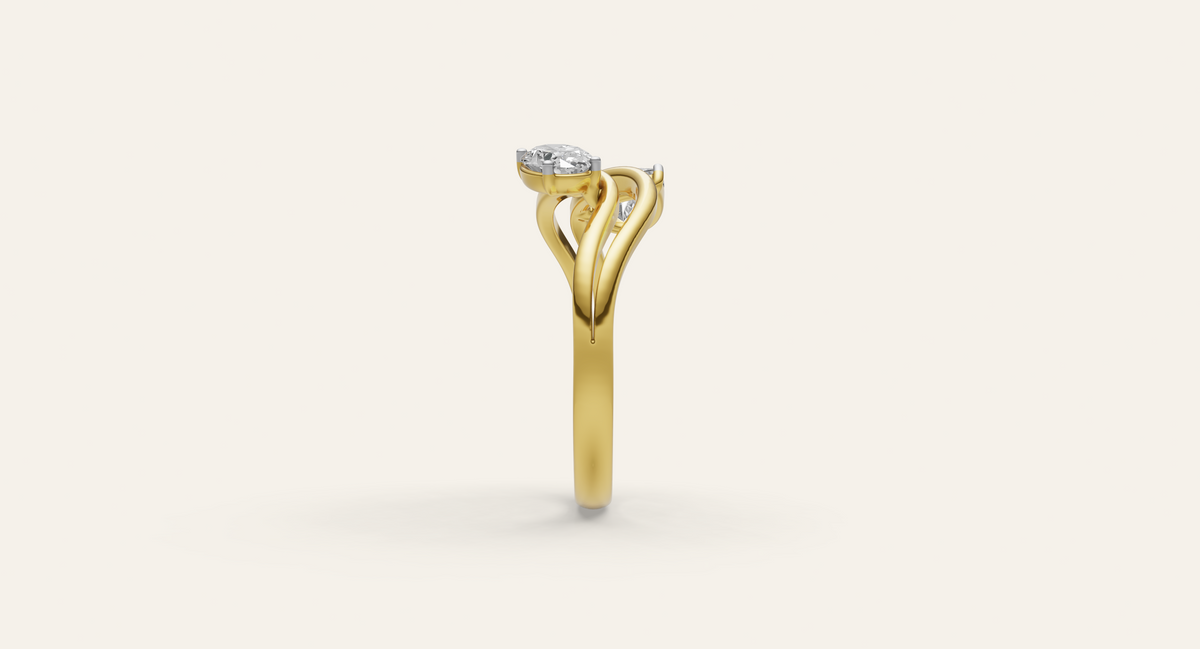 Sirena lab-grown diamond ring, view 5