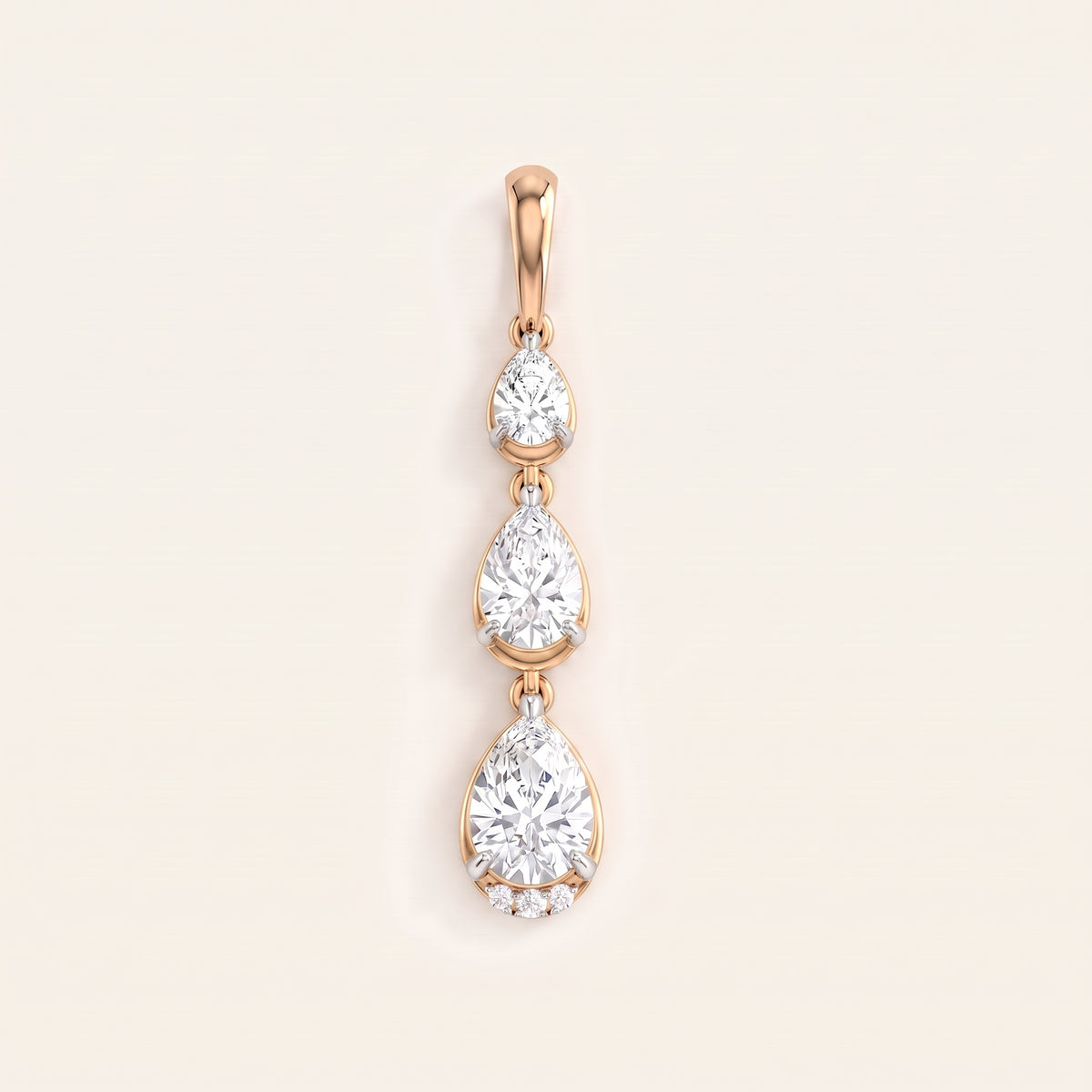 Trilogy lab-grown diamond pendant, view 8