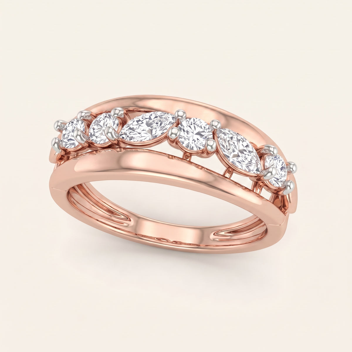 Cameo lab-grown diamond ring, view 3