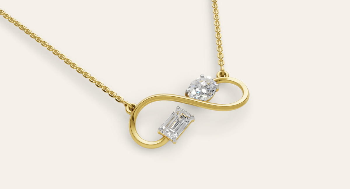 Infinita lab-grown diamond pendant, view 1