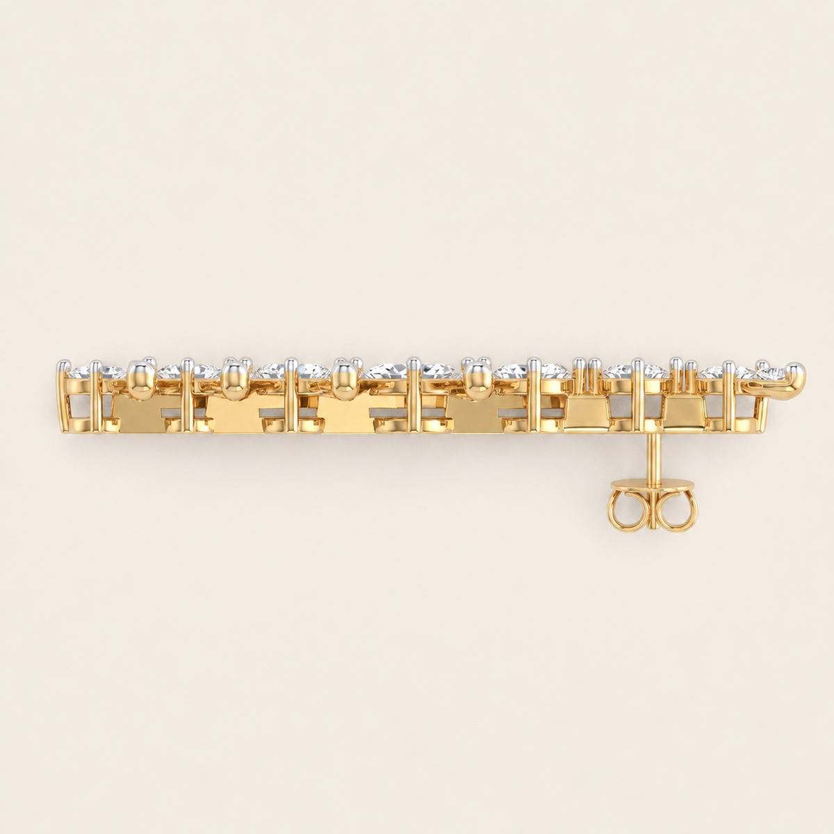 Glint lab-grown diamond earrings, view 5