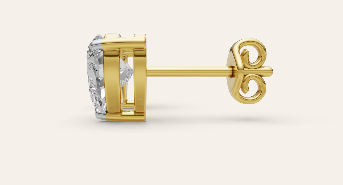 Amora lab-grown diamond earrings, view 3