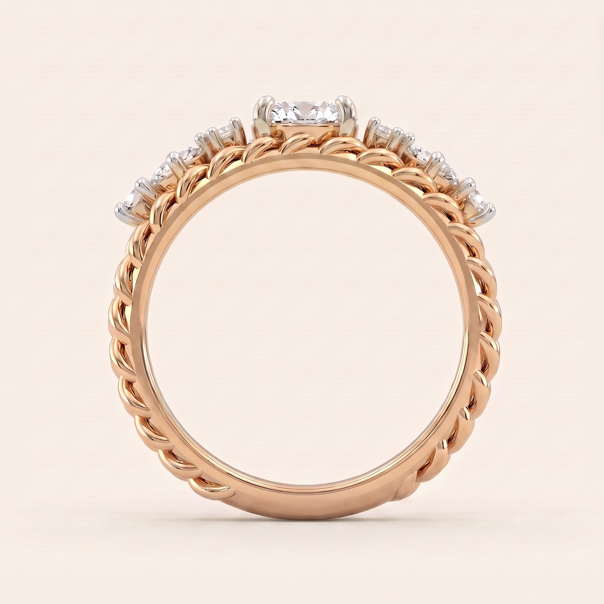 Tapestry lab-grown diamond ring, view 6