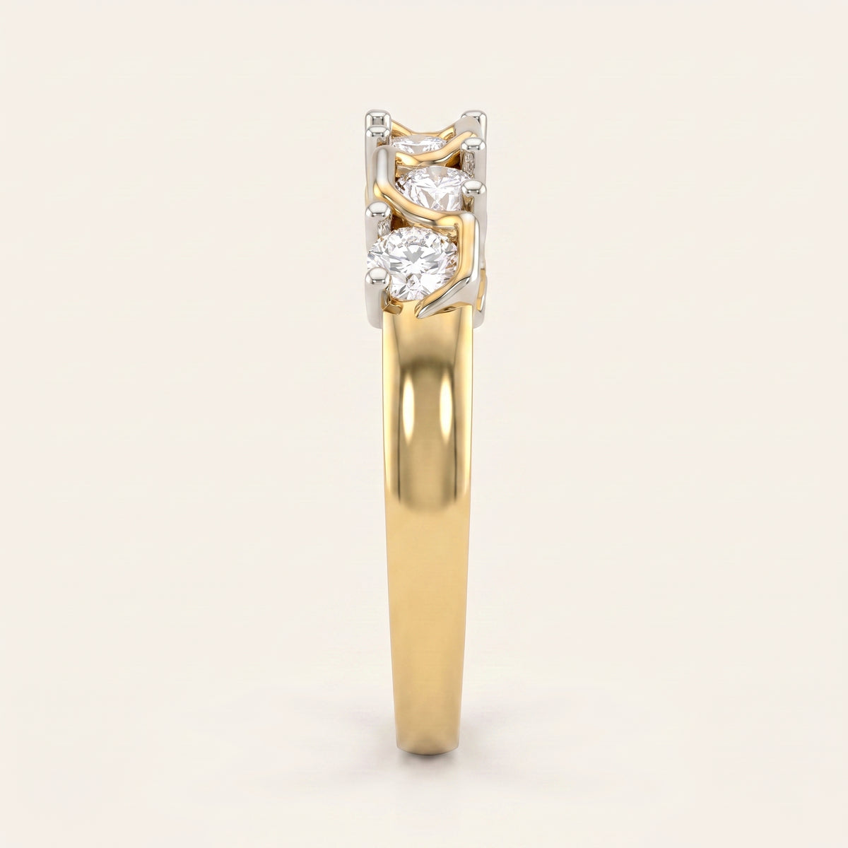 Wavelet lab-grown diamond ring, view 4