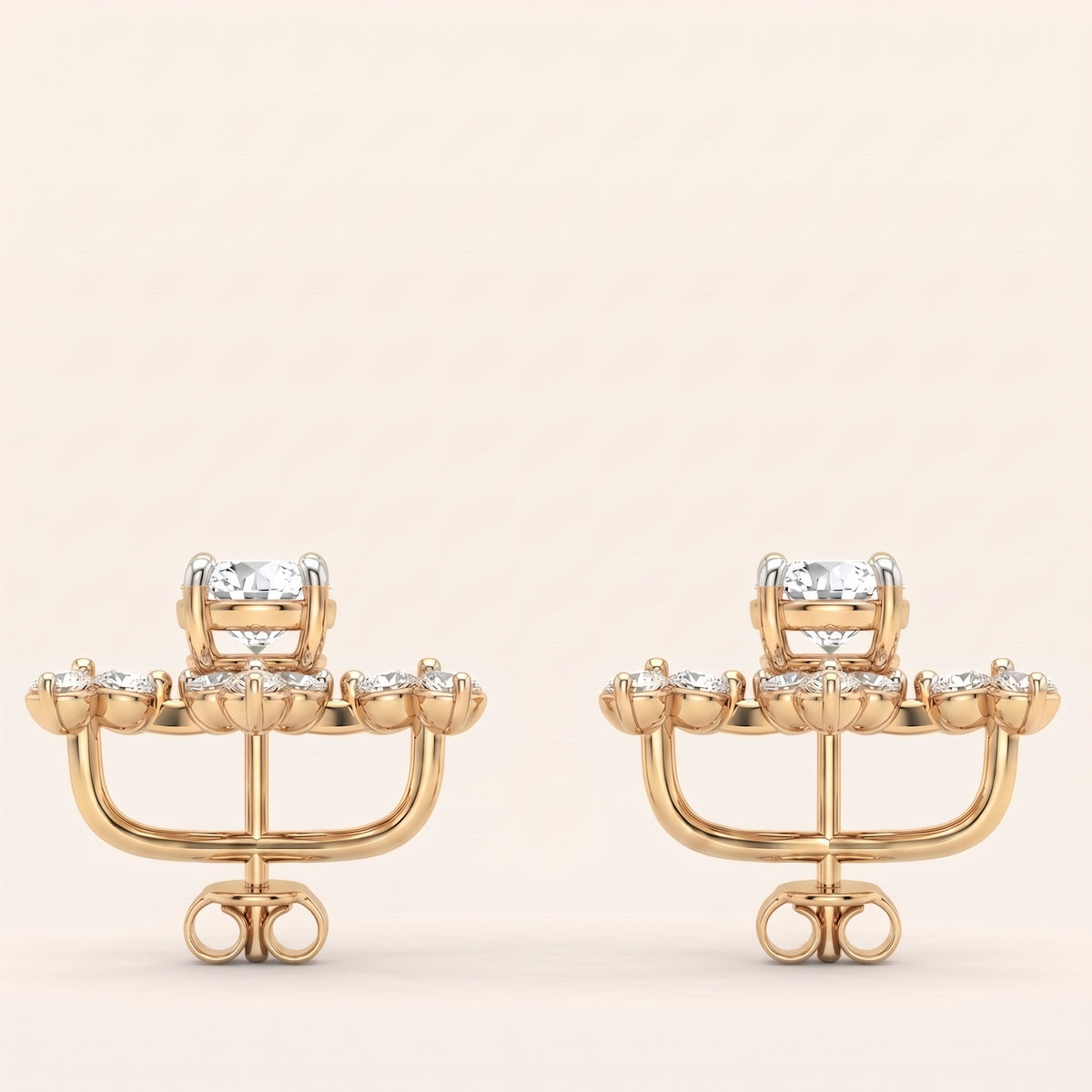Wings lab-grown diamond earrings, view 8