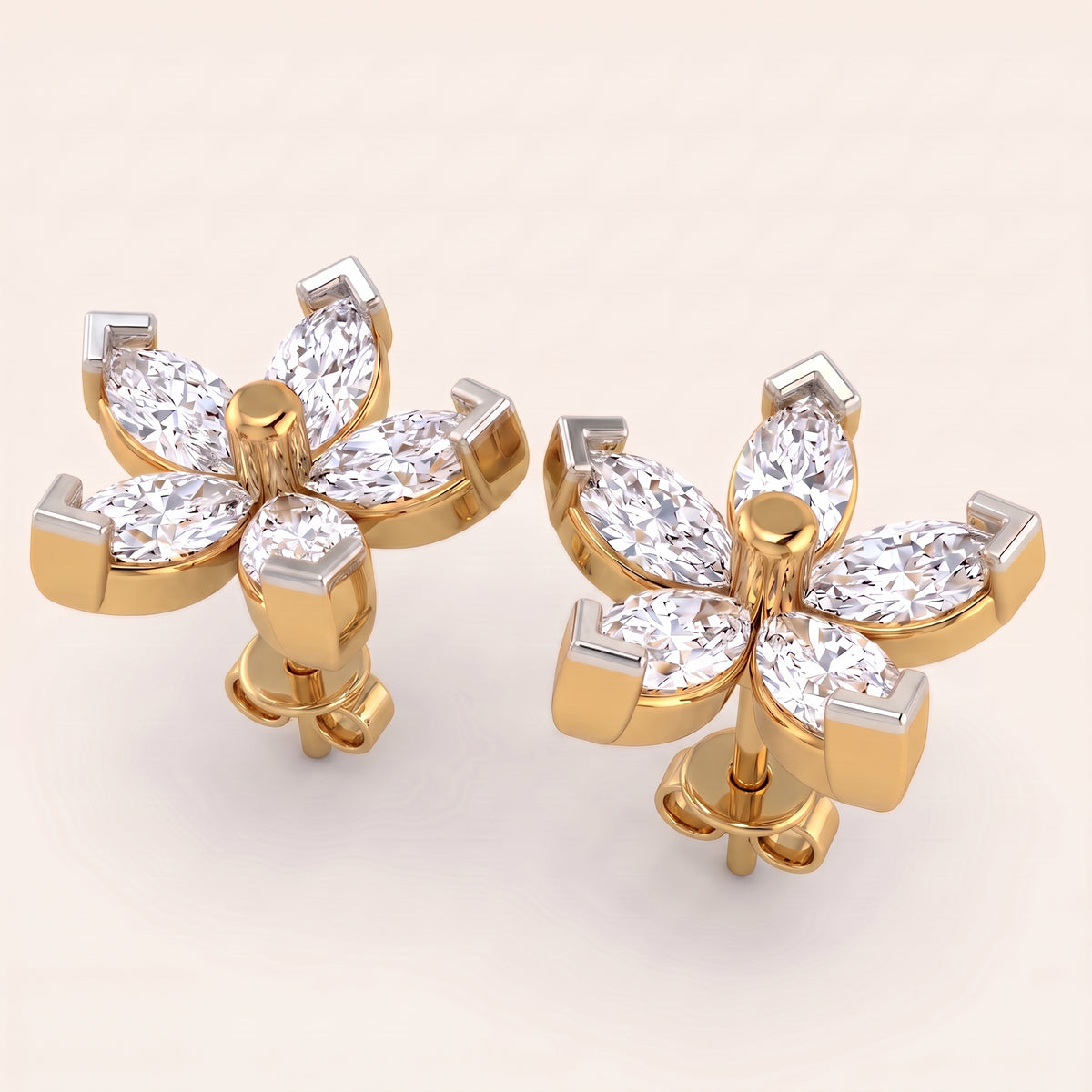 Jasmine lab-grown diamond earrings, view 3