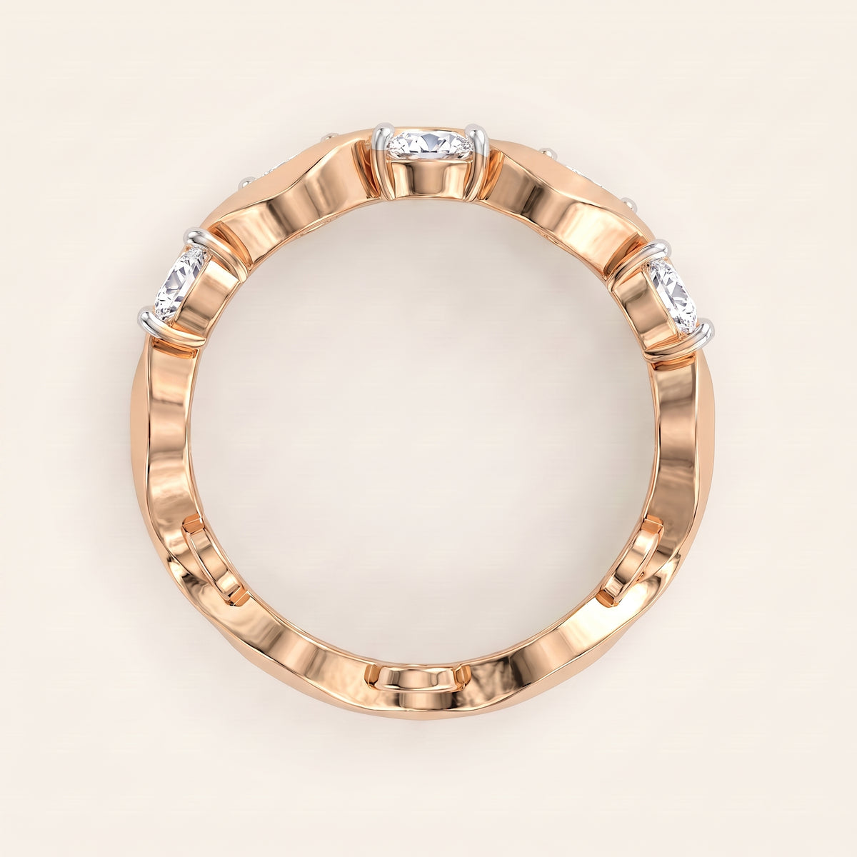 Spiralle lab-grown diamond ring, view 6
