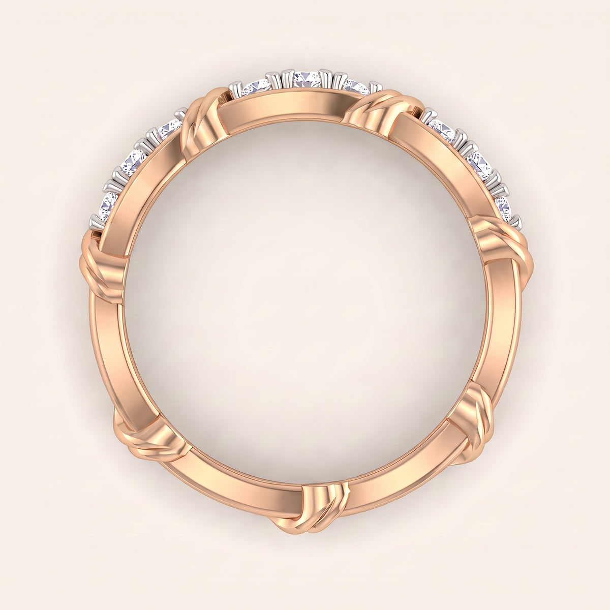Bamboo lab-grown diamond ring, view 5