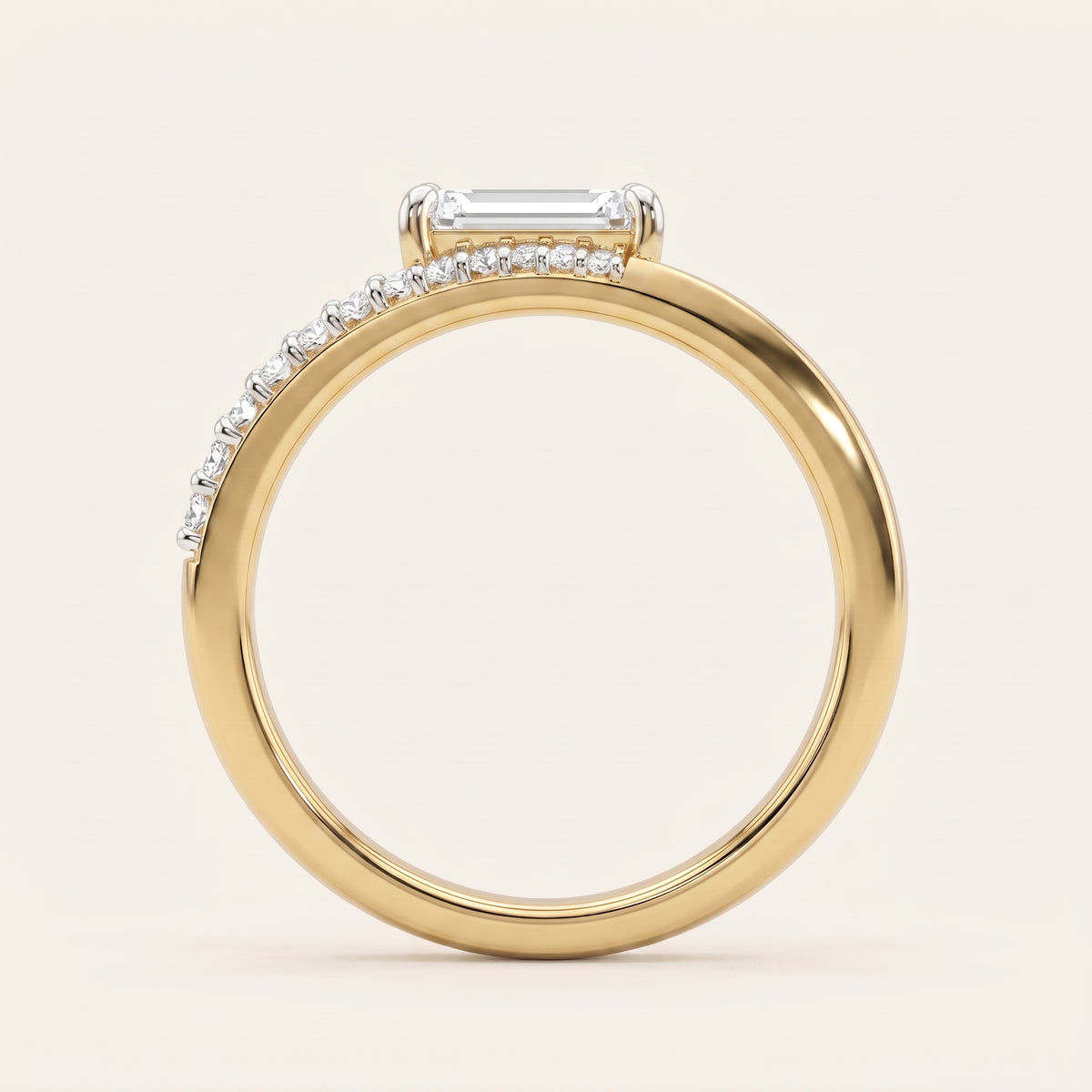 Twain lab-grown diamond ring, view 3