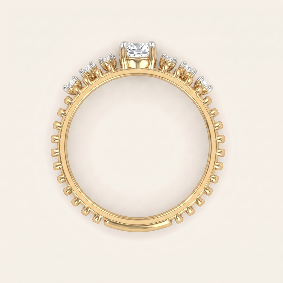 Ripple lab-grown diamond ring, view 2