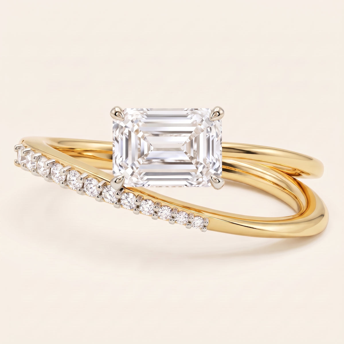 Twain lab-grown diamond ring, view 4