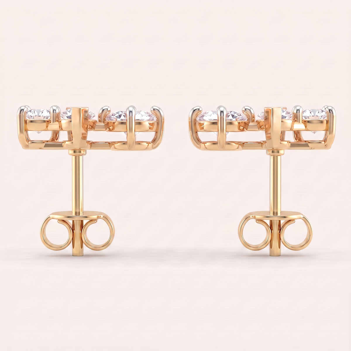 Crescendo lab-grown diamond earrings, view 6