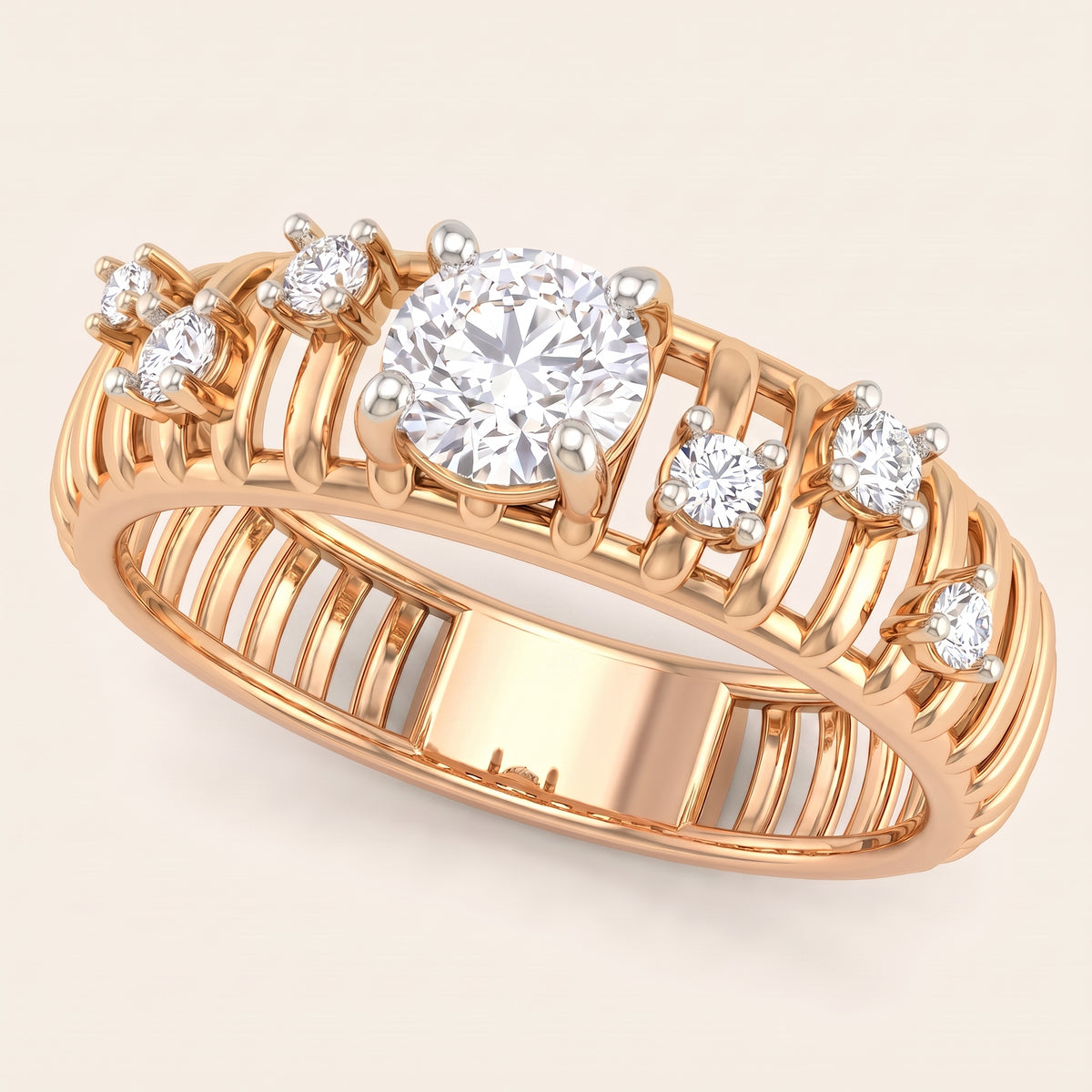 Ripple lab-grown diamond ring, view 8