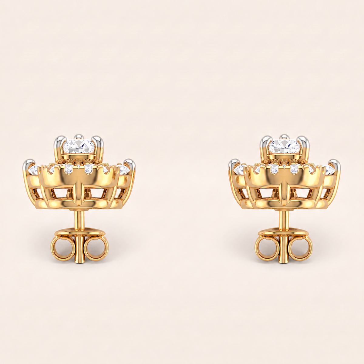 Chandelle lab-grown diamond earrings, view 3