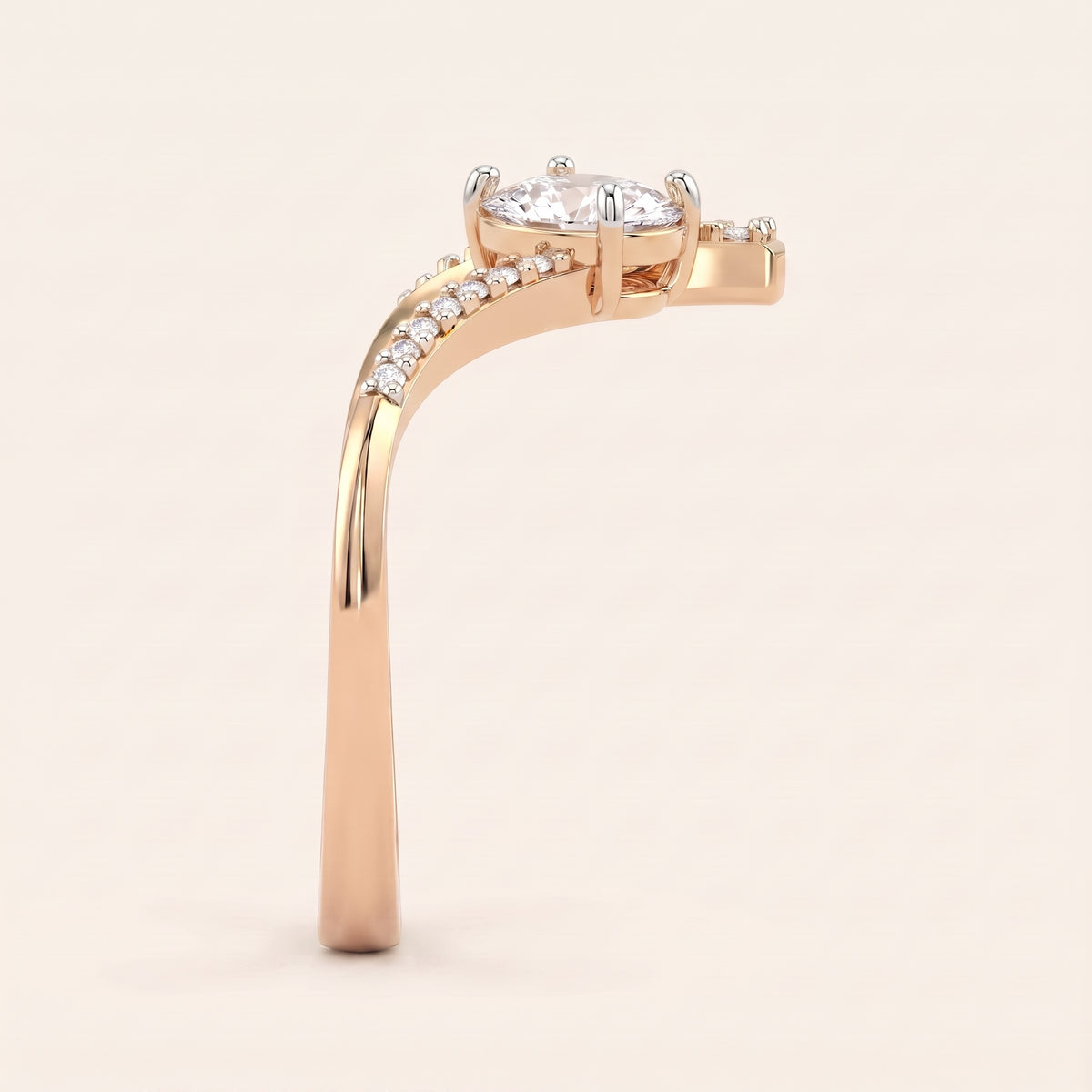 Chevron lab-grown diamond ring, view 8