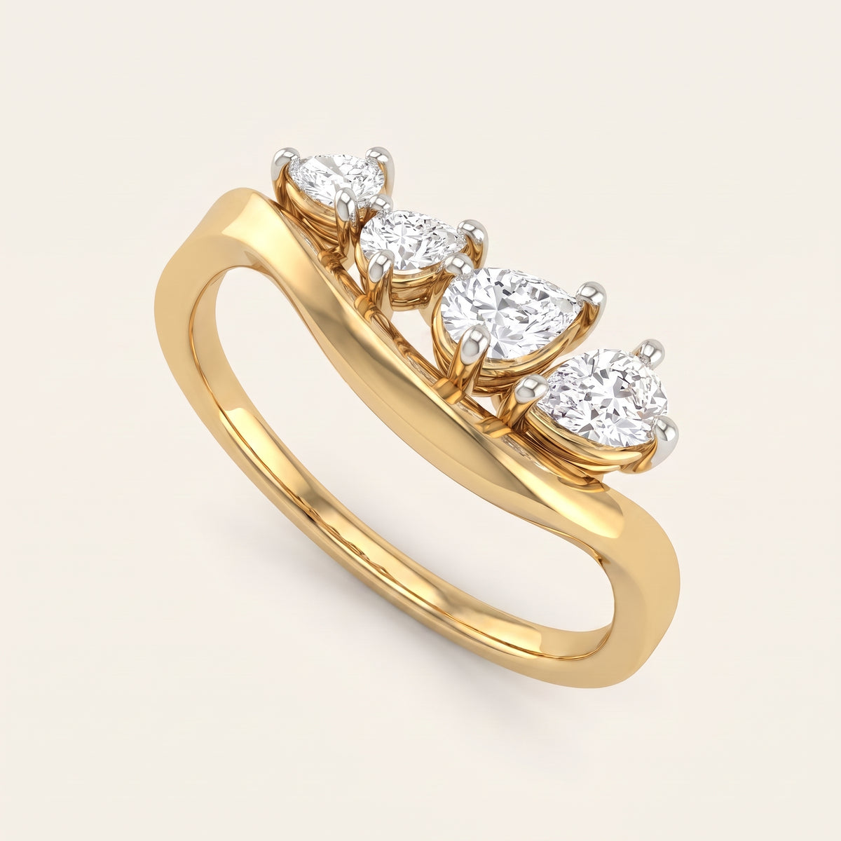 Vortex lab-grown diamond ring, view 3