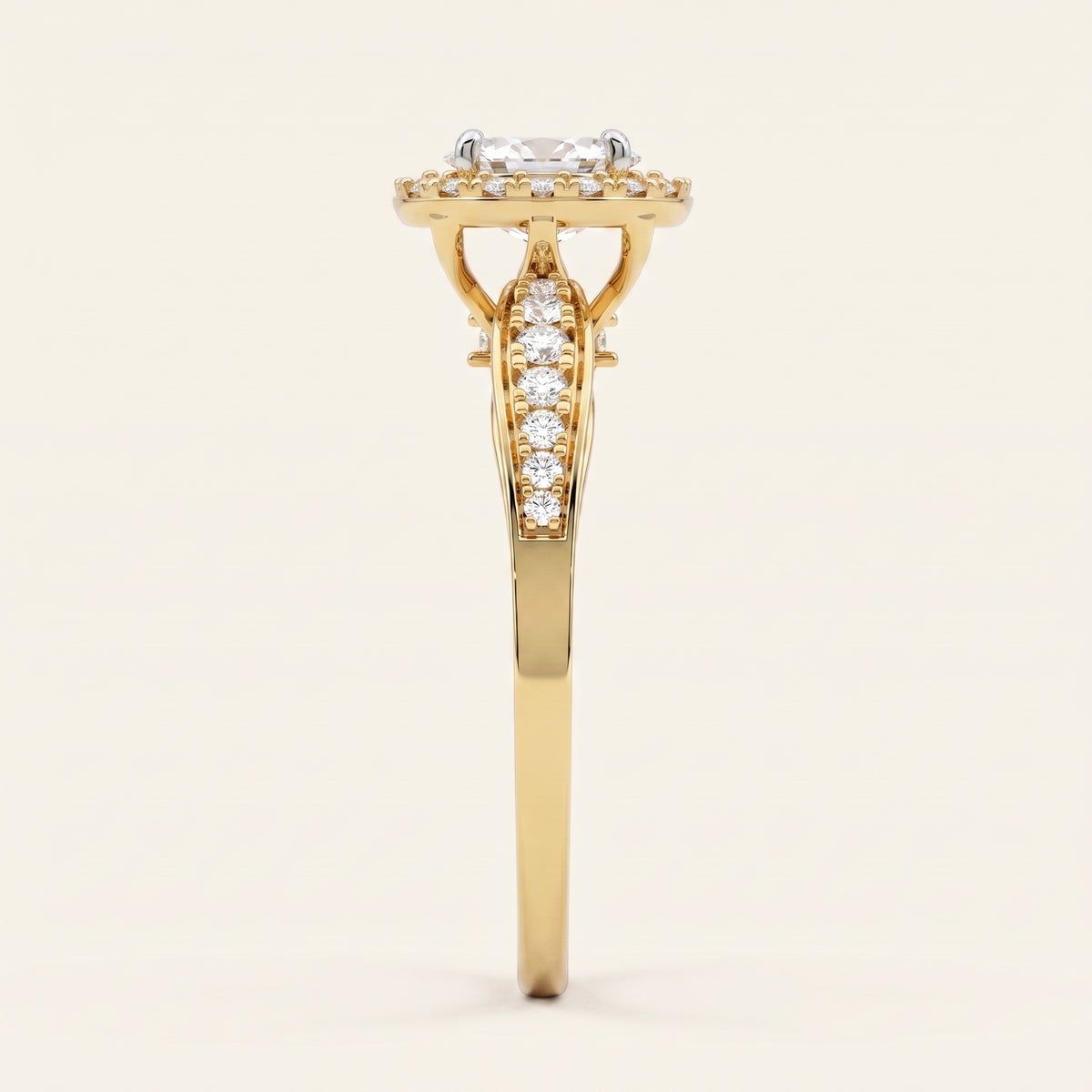 Florentine lab-grown diamond ring, view 3