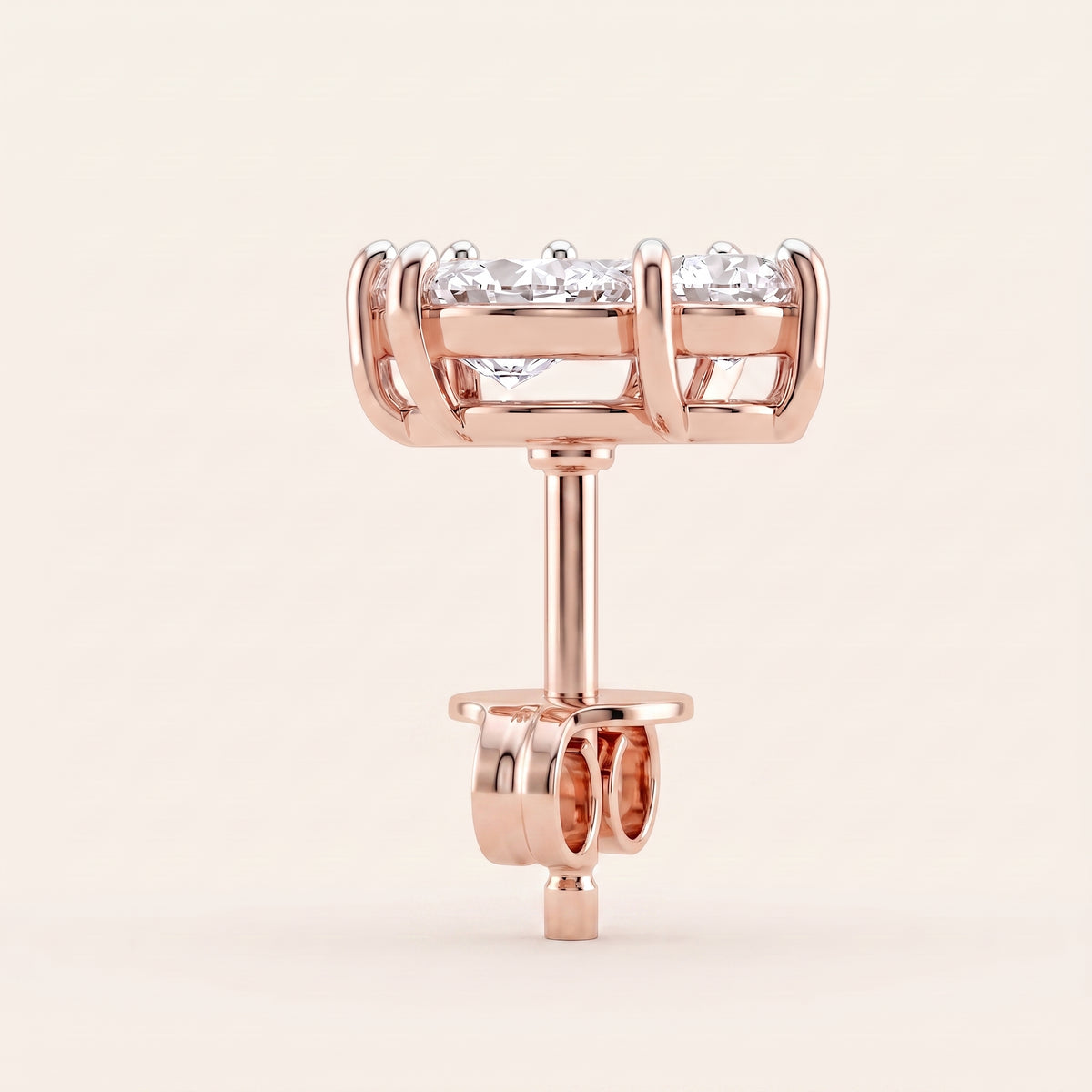 Crescendo lab-grown diamond earrings, view 3