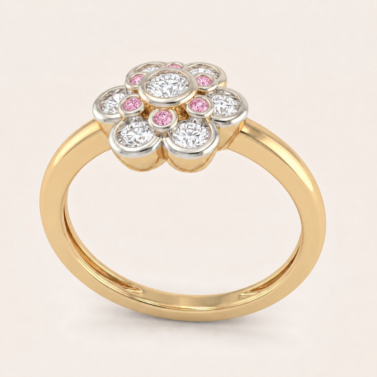 Sakura lab-grown diamond ring, view 3