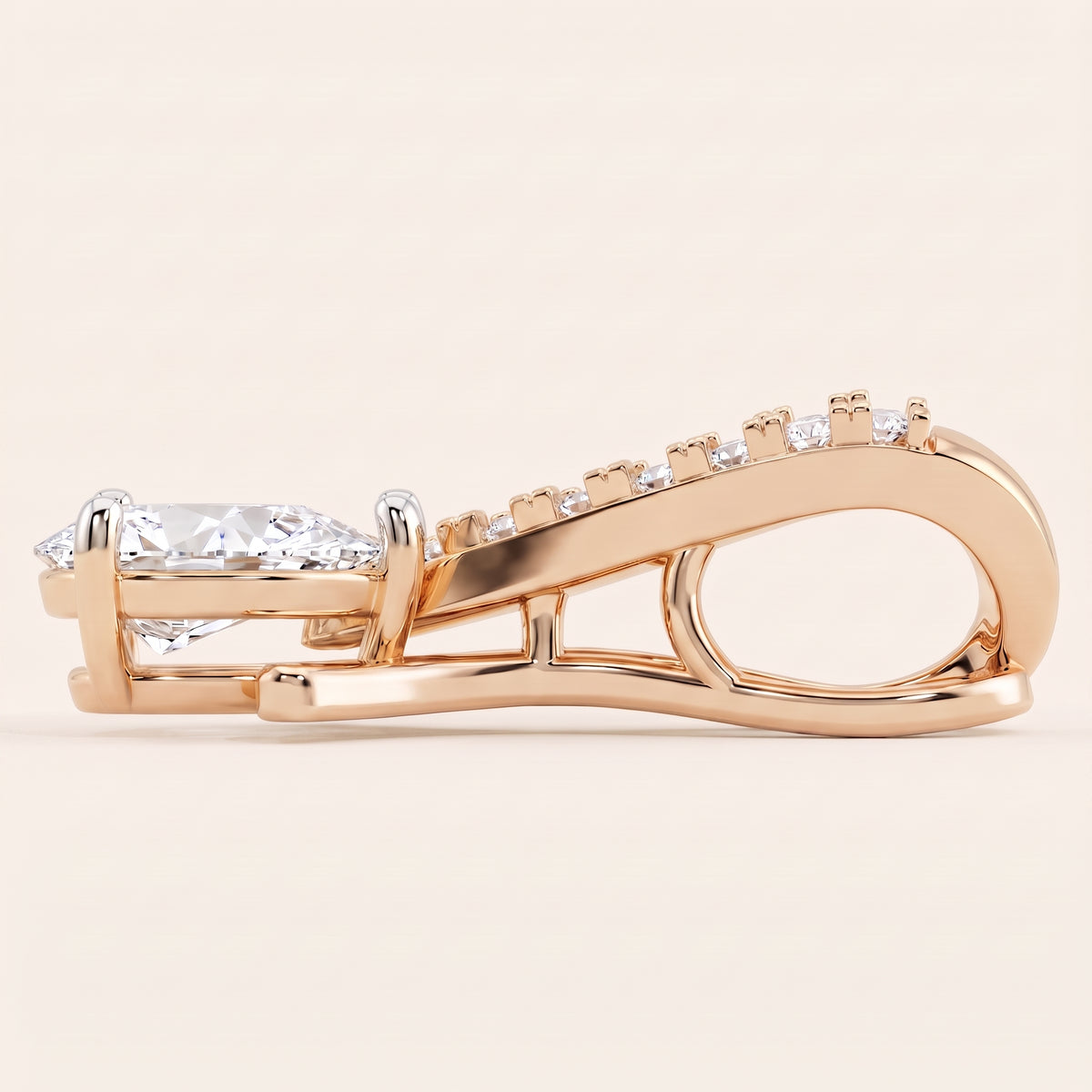 Comet lab-grown diamond pendant, view 6