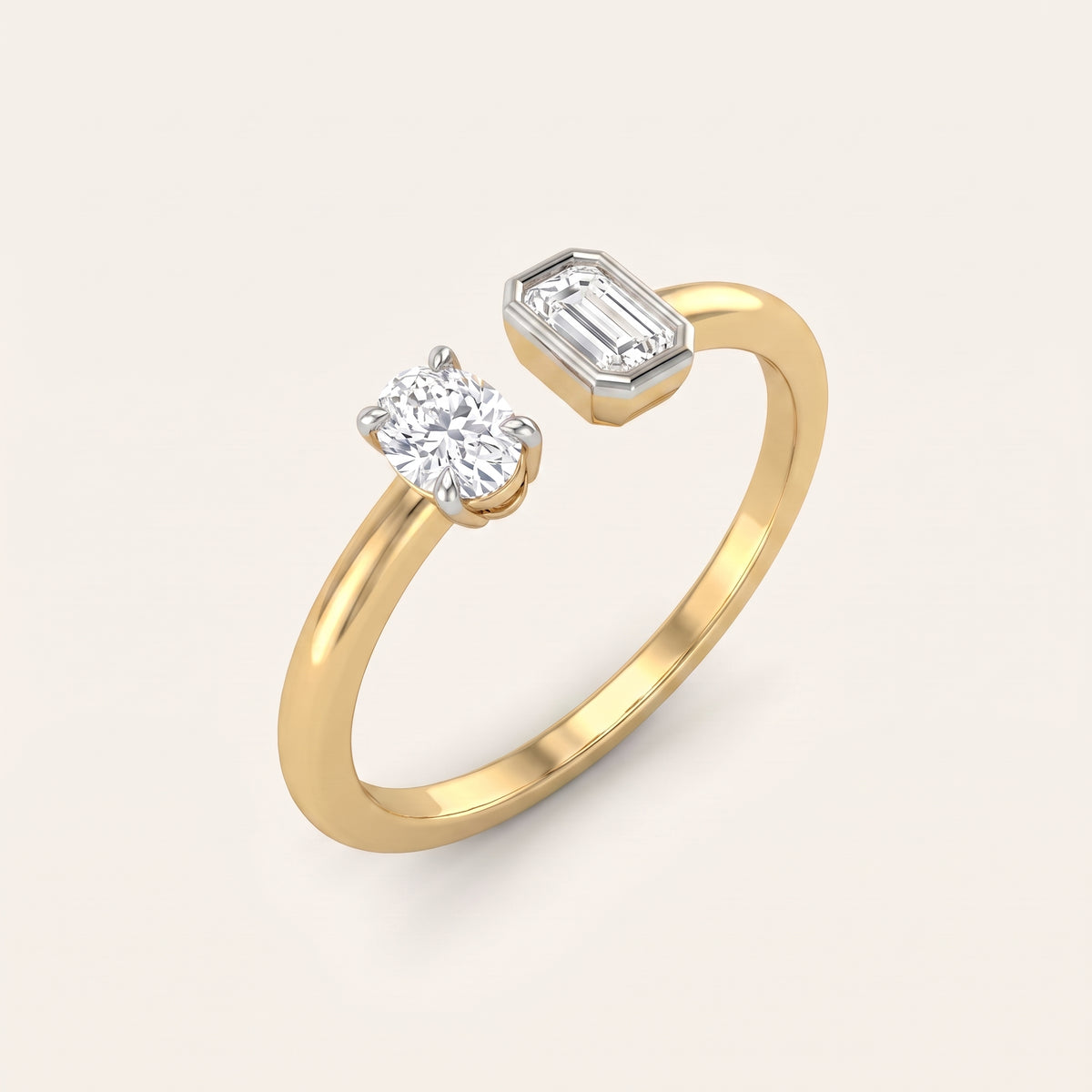 Contrast lab-grown diamond ring