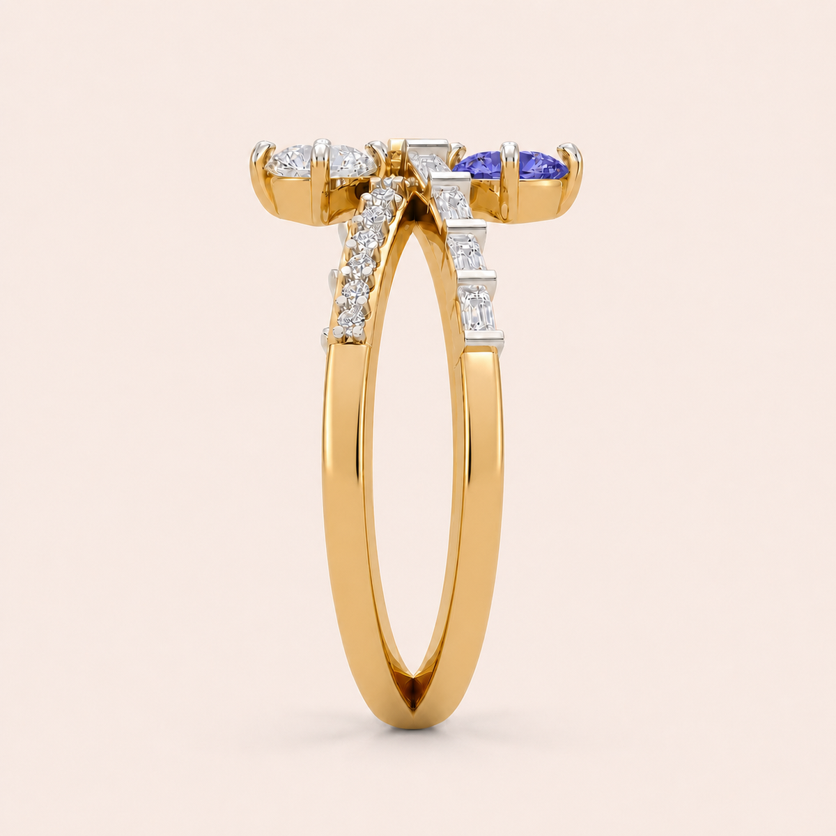 Crossroads lab-grown diamond ring, view 3