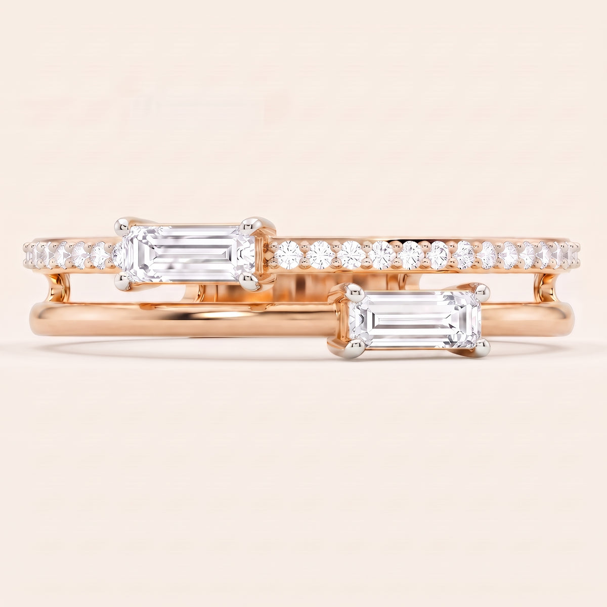 Parallel lab-grown diamond ring, view 7