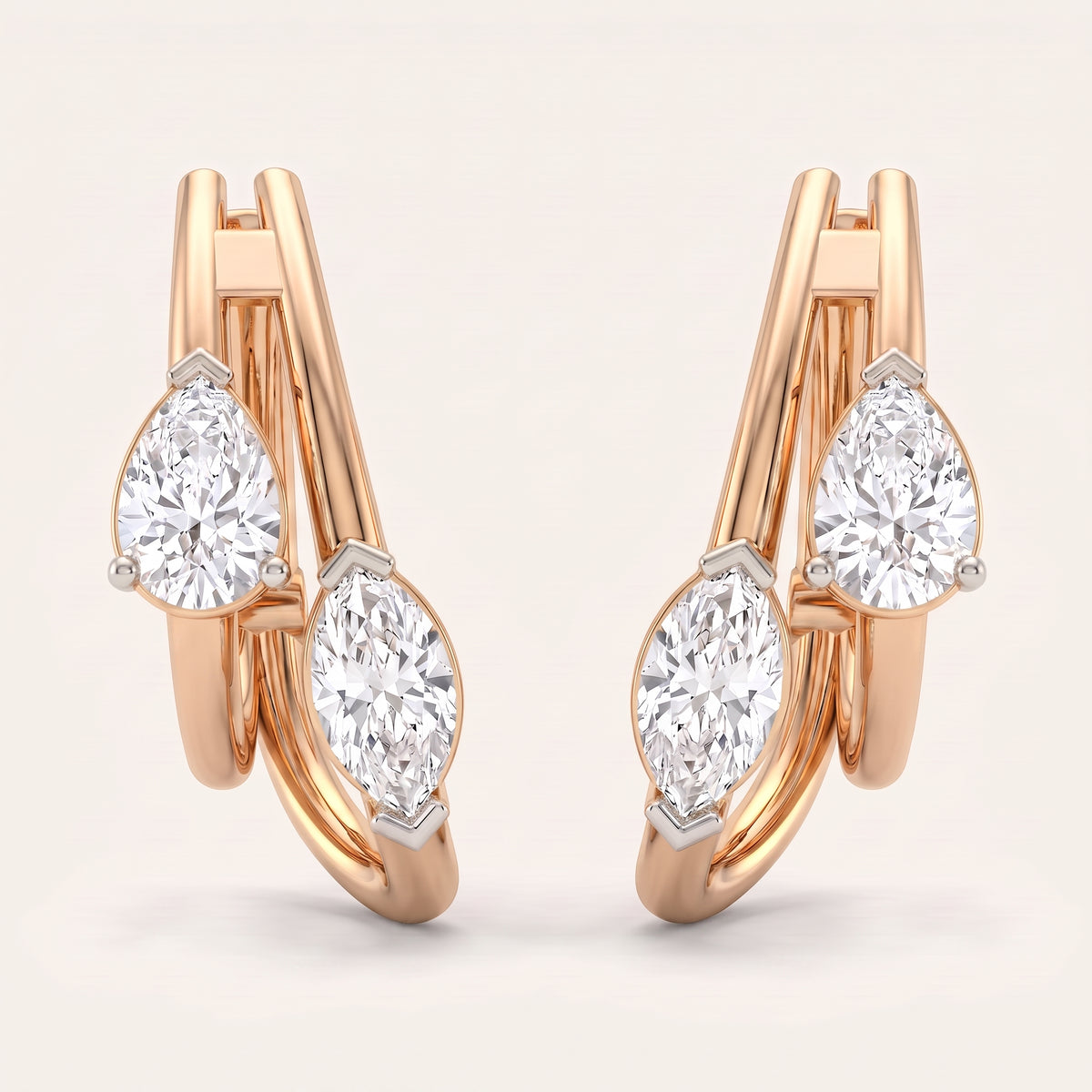 Arc lab-grown diamond earrings, view 4