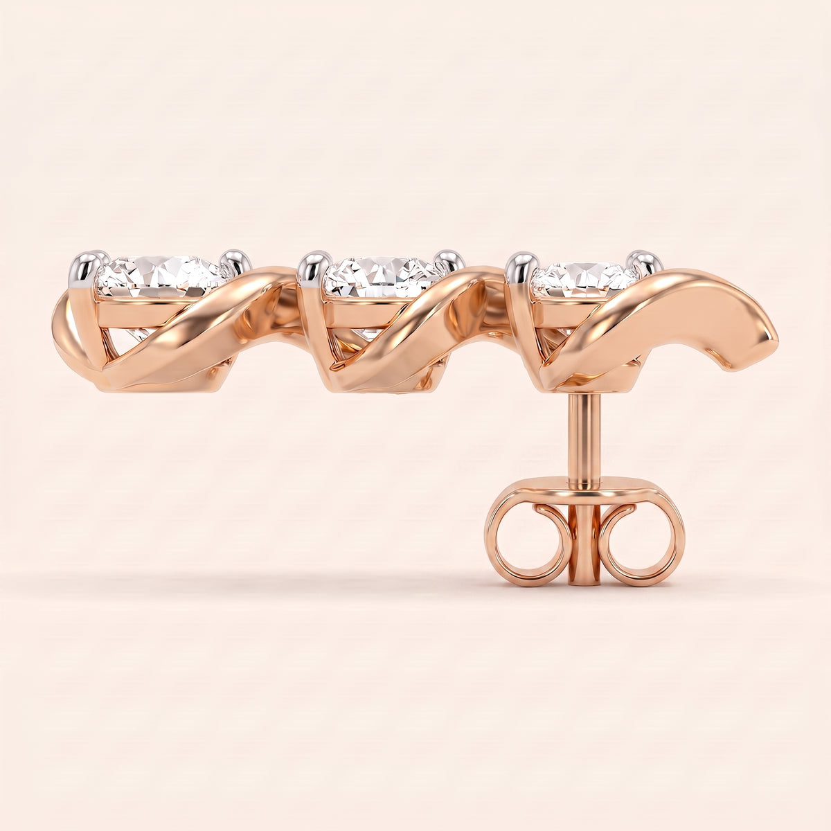 Cascade lab-grown diamond earrings, view 6