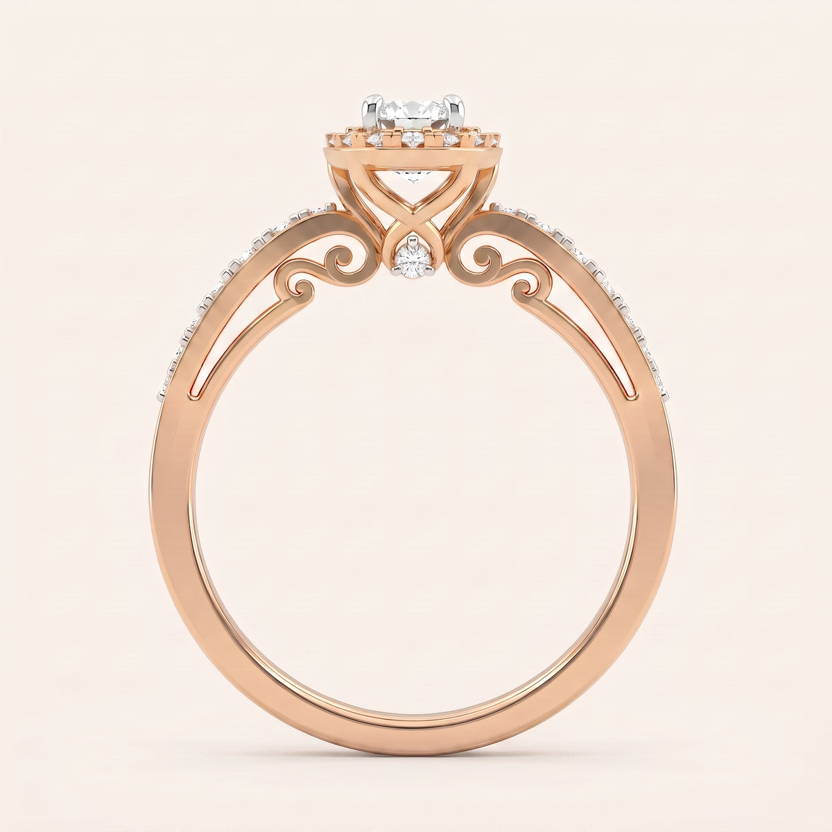 Florentine lab-grown diamond ring, view 8