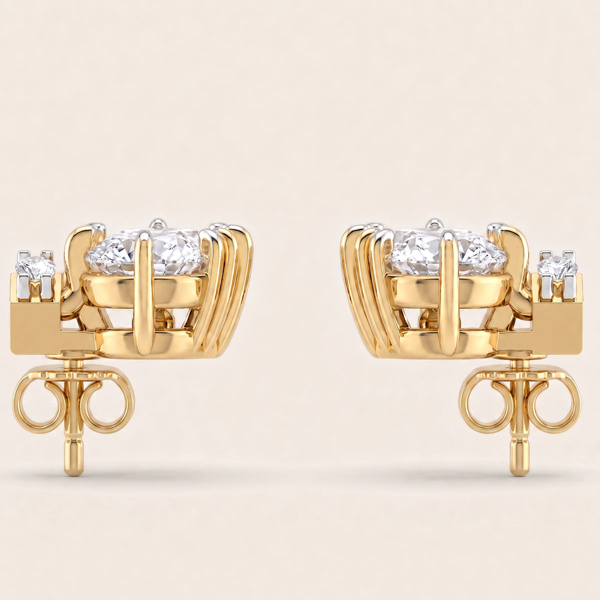 Tower lab-grown diamond earrings, view 7