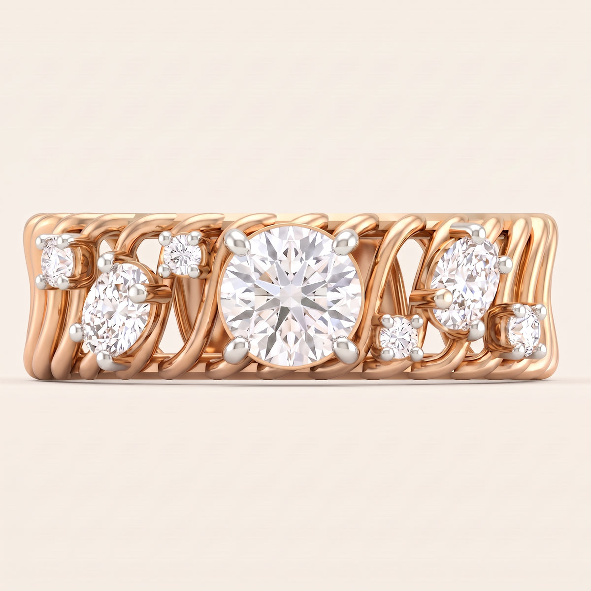 Tapestry lab-grown diamond ring, view 5