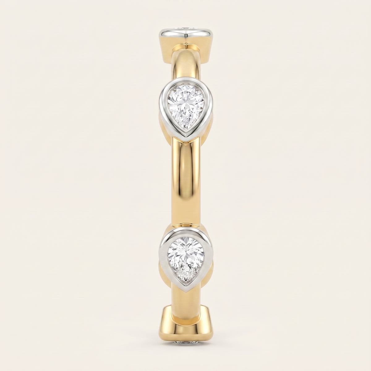 Raindrop lab-grown diamond ring, view 2