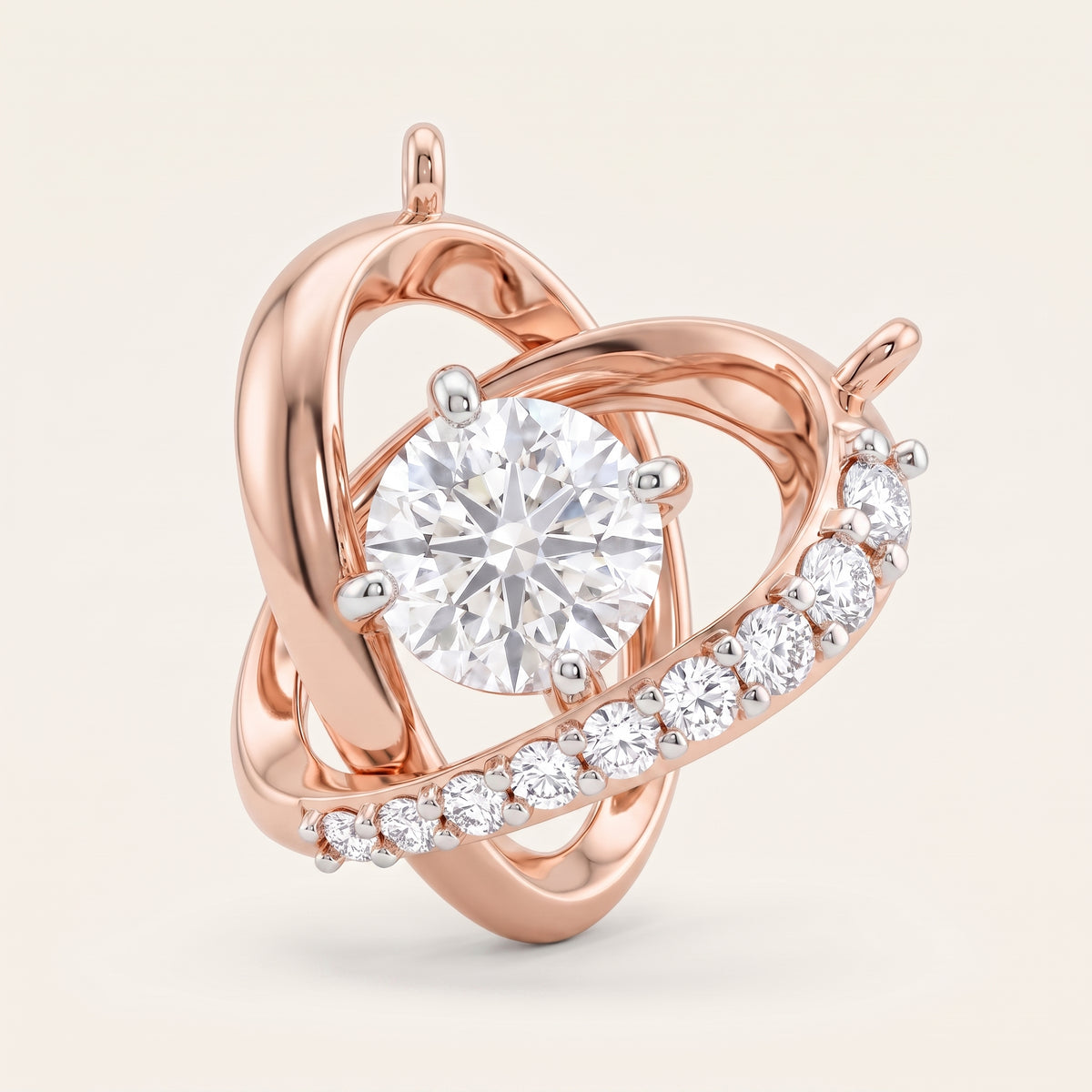 Orbit lab-grown diamond pendant, view 2