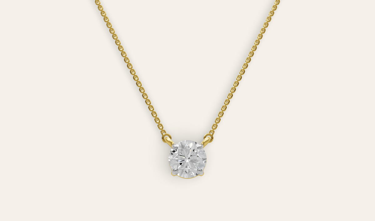 Solstice lab-grown diamond pendant in yellow gold