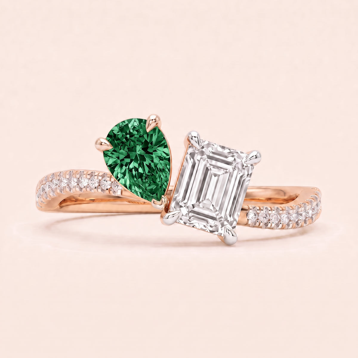 Duet lab-grown diamond ring, view 5