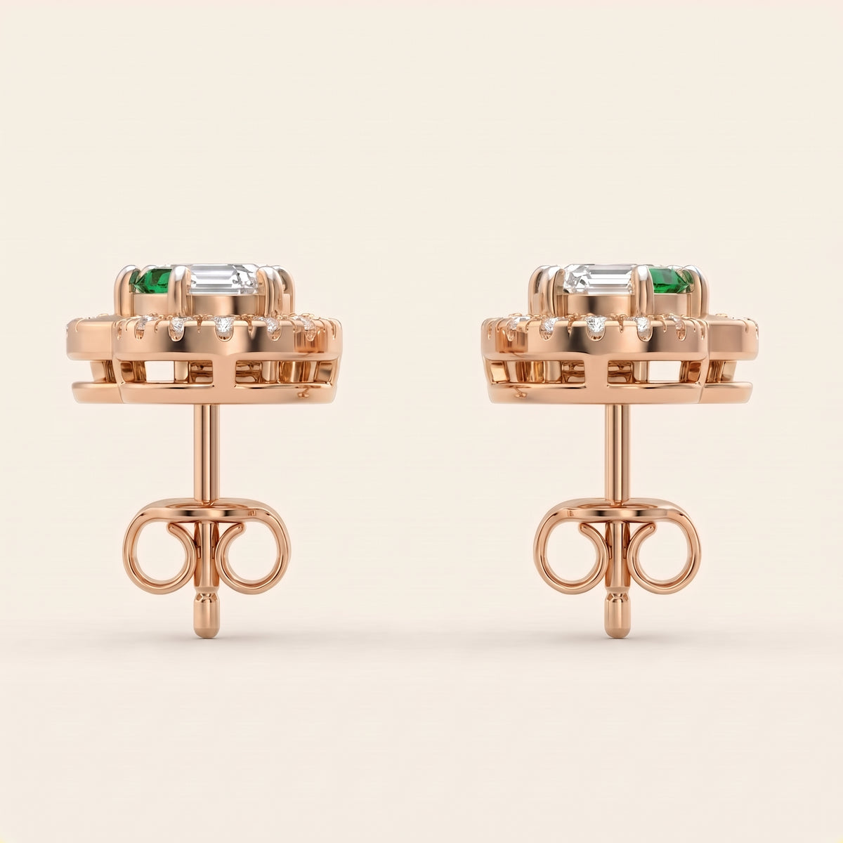 Verde lab-grown diamond earrings, view 6