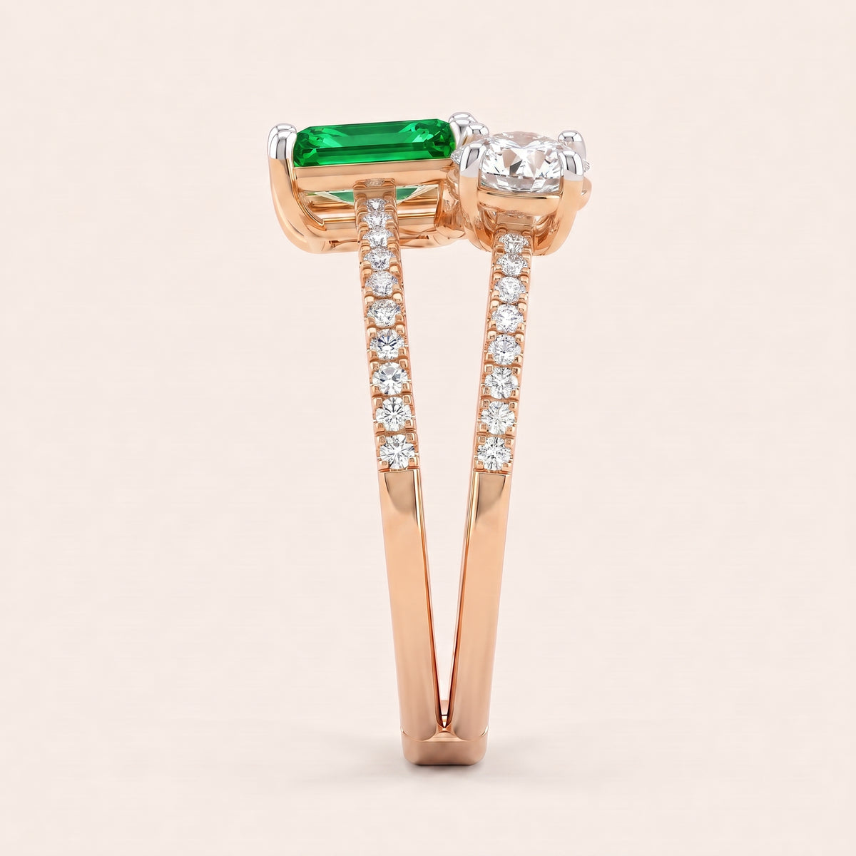 Jade lab-grown diamond ring, view 8