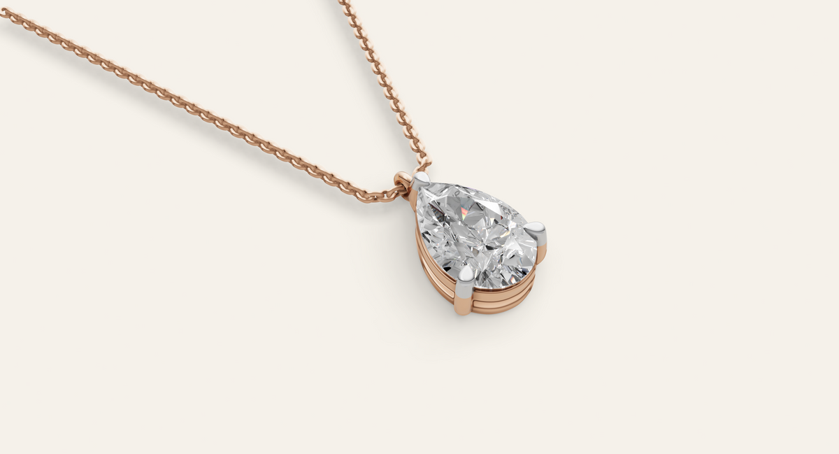 Larme lab-grown diamond pendant, view 2