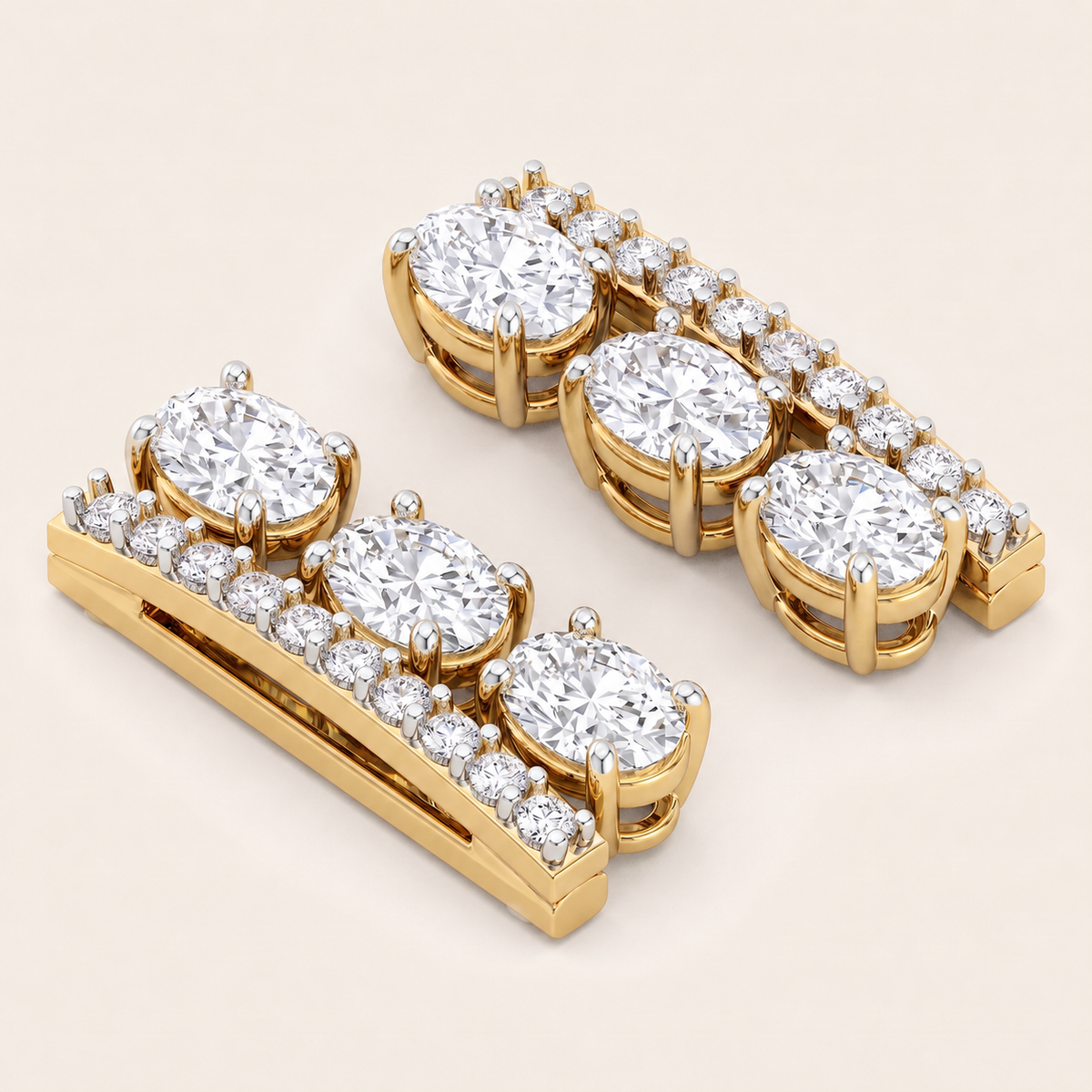 Bridge lab-grown diamond earrings, view 2