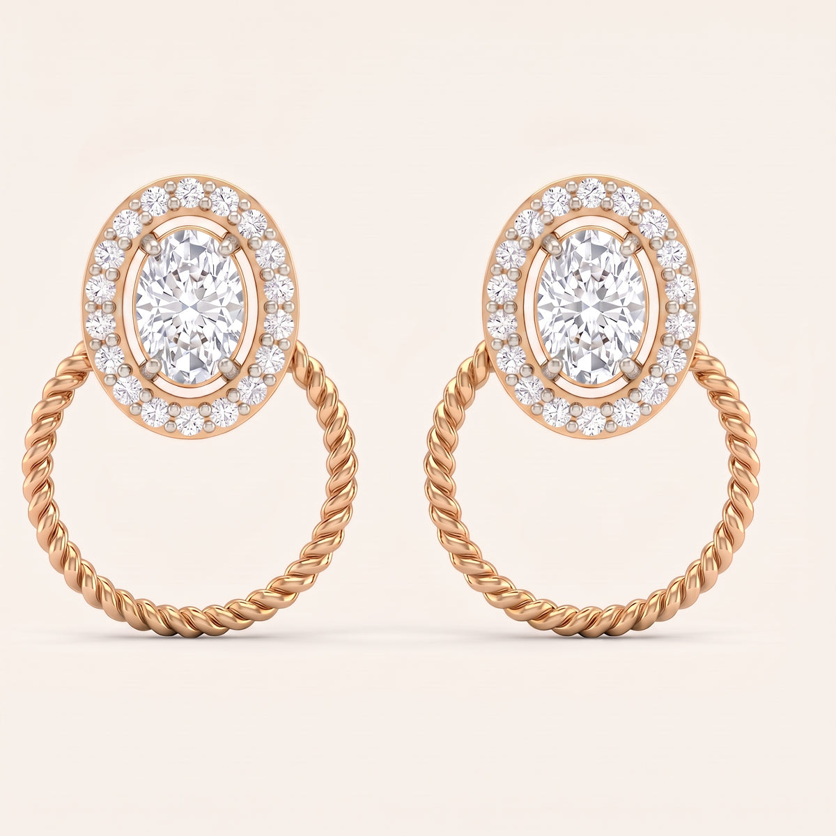 Marina lab-grown diamond earrings, view 3