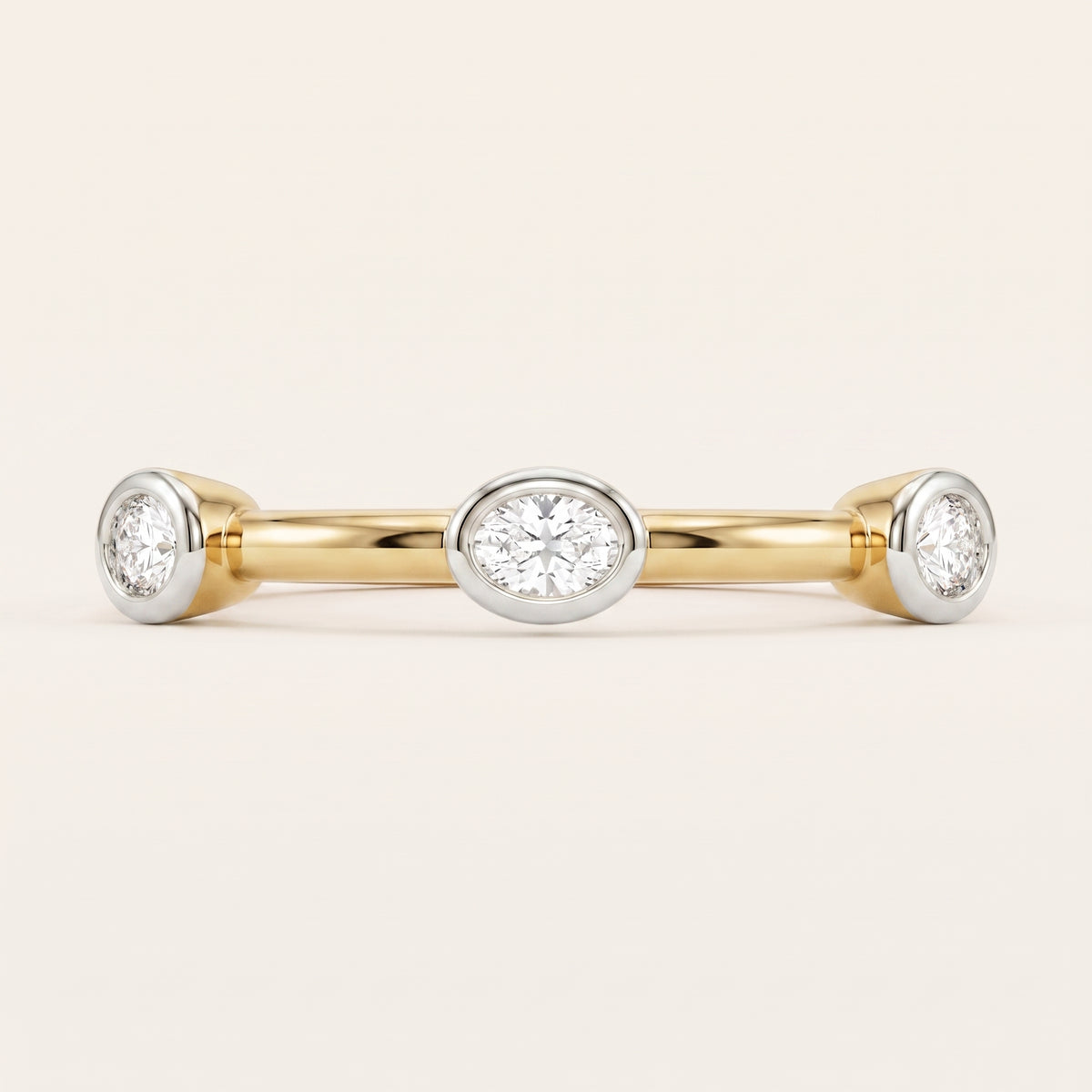 Ellipse lab-grown diamond ring, view 2