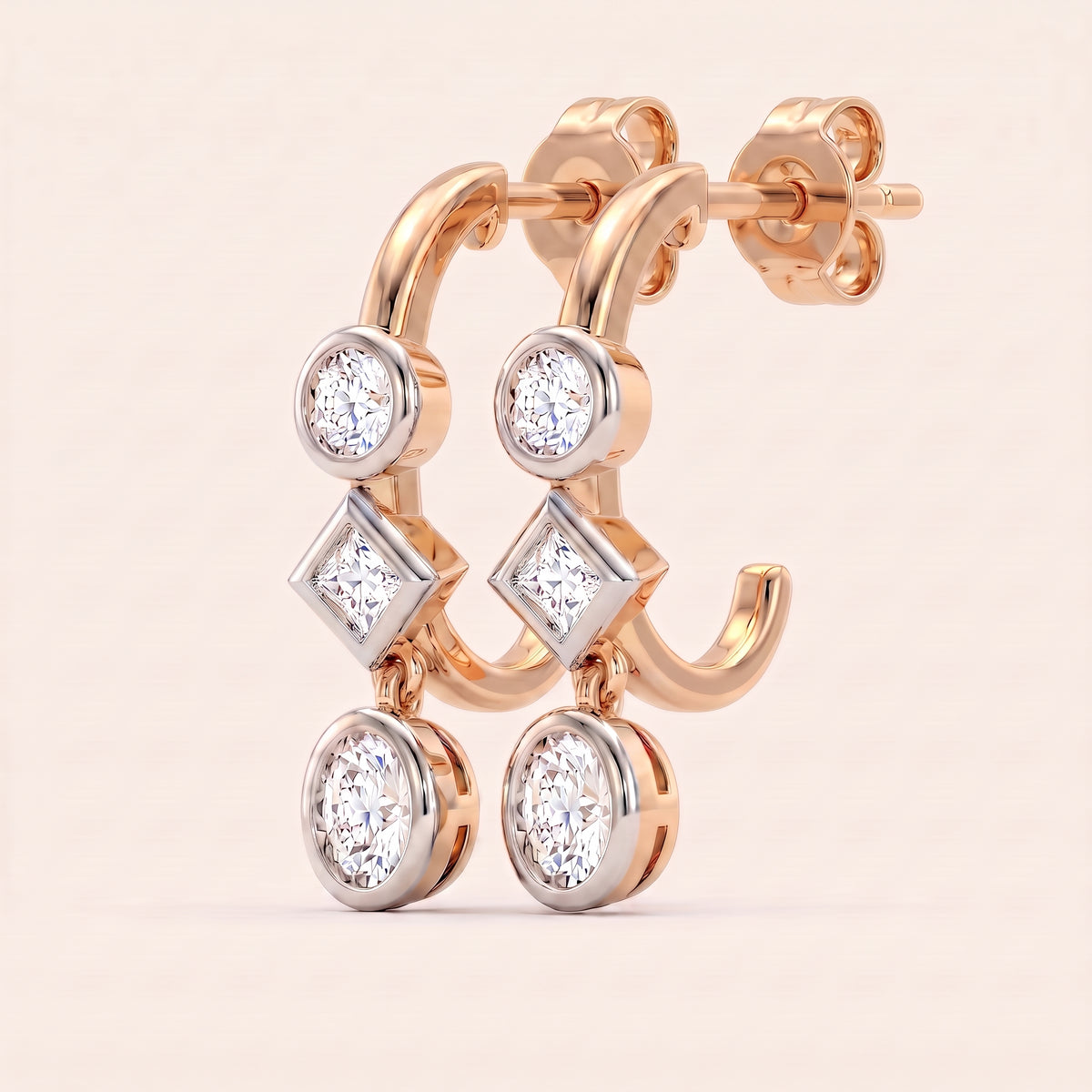 Totem lab-grown diamond earrings, view 8