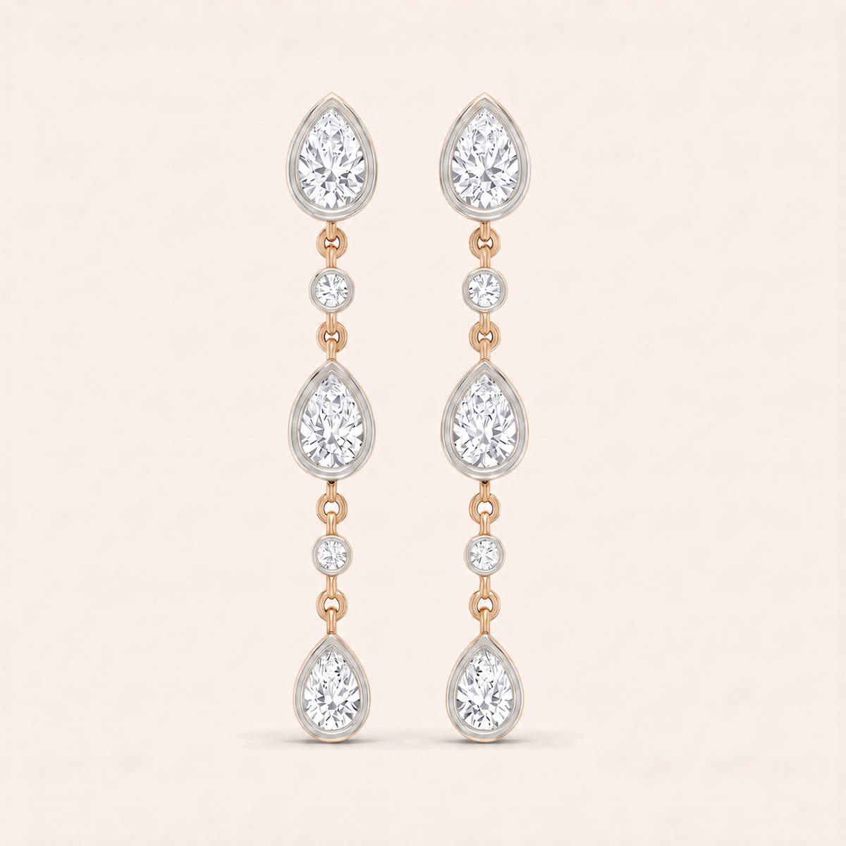 Dewfall lab-grown diamond earrings, view 2